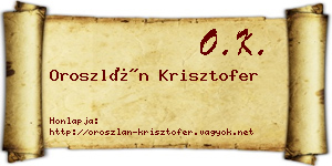Oroszlán Krisztofer névjegykártya