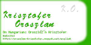 krisztofer oroszlan business card